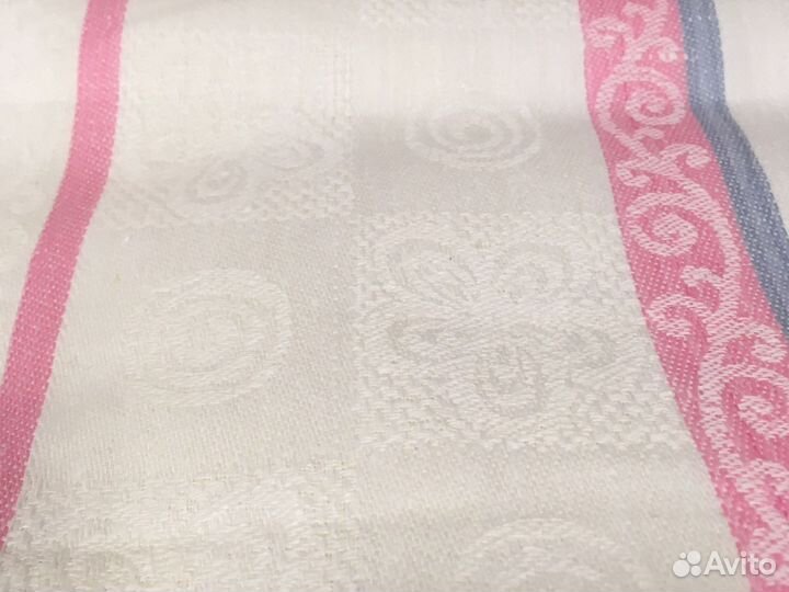 Лен, жаккард на полотенце, отрез, ссср, винтаж