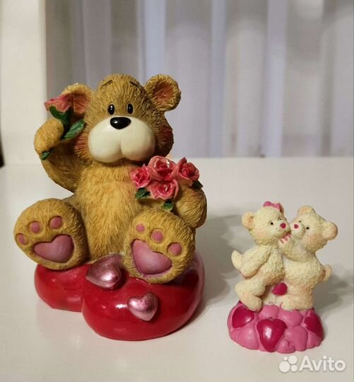 Фигурки мишки и бычок, фоторамка