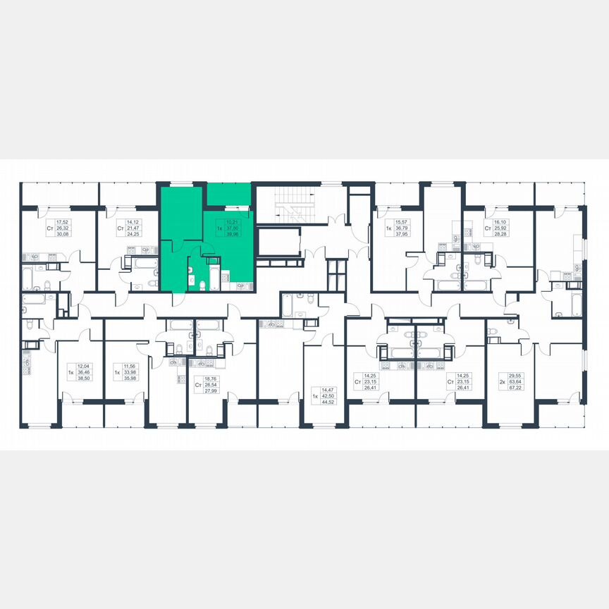 1-к. квартира, 37,7 м², 8/9 эт.