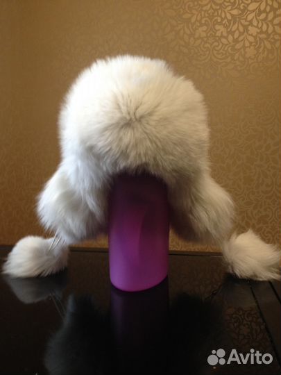 Шапка-ушанка песец/ нат. кожа