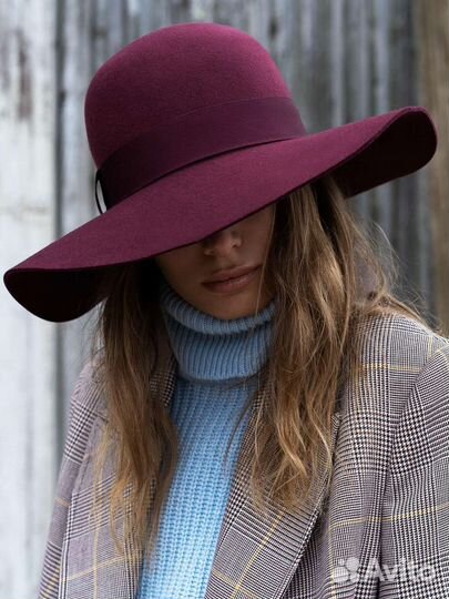 Шляпа Эконика Фетр Шерсть Бордовая 56/58