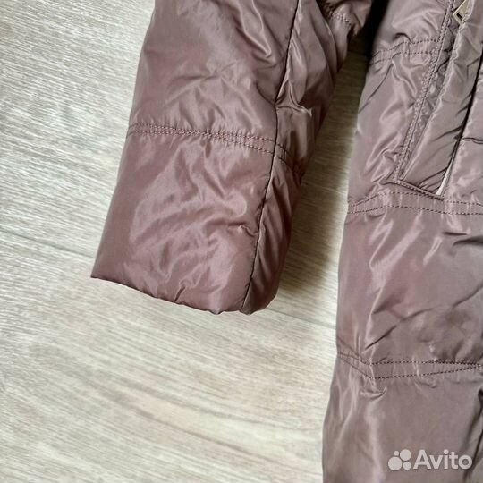 Пальто-пуховик коричневого цвета