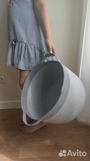 Корзина из хлопкового шнура Бельевая