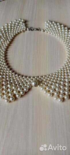 Накладной воротничок из искусственного жемчуга