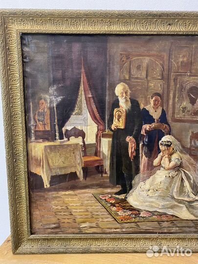 Старинная картина 19 века 