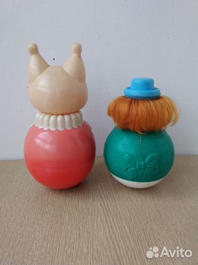 Детские игрушки СССР неваляшки клоун и белка