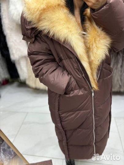 Куртка пуховик натуральный Lux длинный
