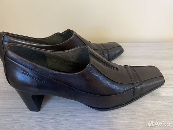 Туфли кожаные Tamaris 38 ботинки сапожки
