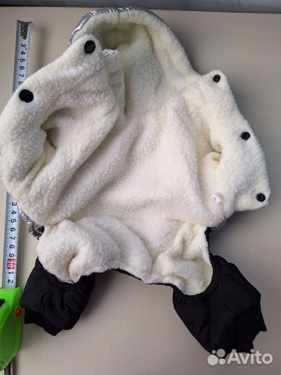 Теплая курточка с мехом для маленькой собачки