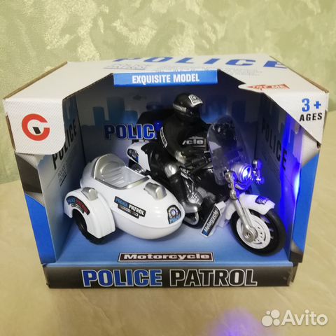 Игрушка Мотоцикл с коляской. Свет, звук. Новый