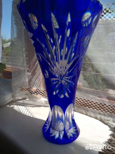 Ваза цветного хрусталя ГДР