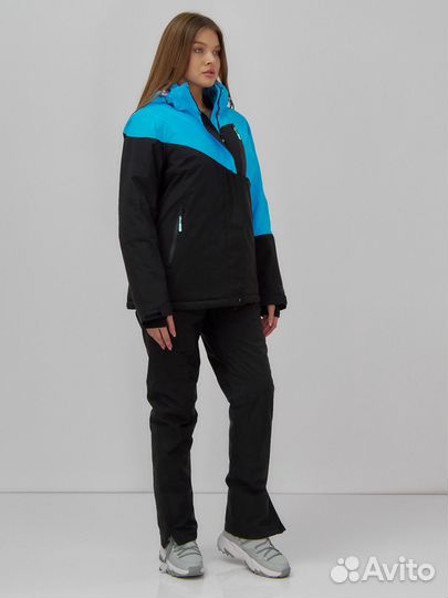 Горнолыжный костюм женский зимний синего цвета 0707S