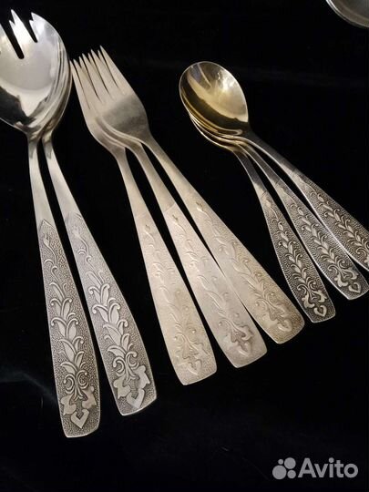 Мельхиоровые вилки ложки. Кристалл 70х