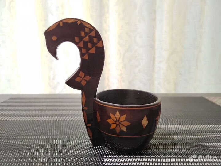Винтаж: Резной деревянный ковш 