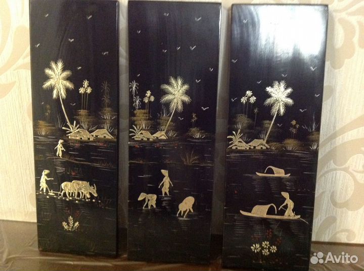 Винтажные панно Вьетнам 70-е годы