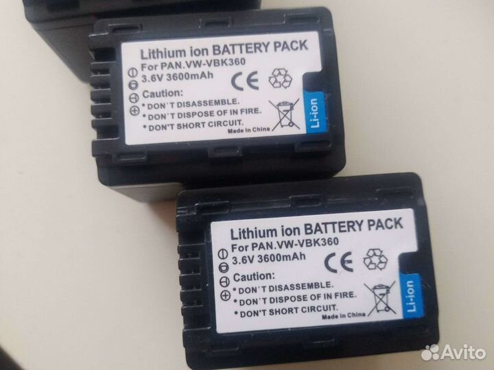 Батарея, Panasonic VW-VBK360 3.6V 3600mAh