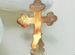 Золотая подвеска - православный крест из красного
