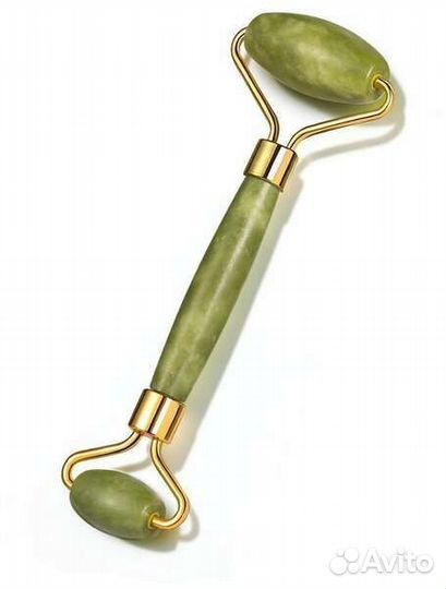 Массажер ролик для лица нефритовый