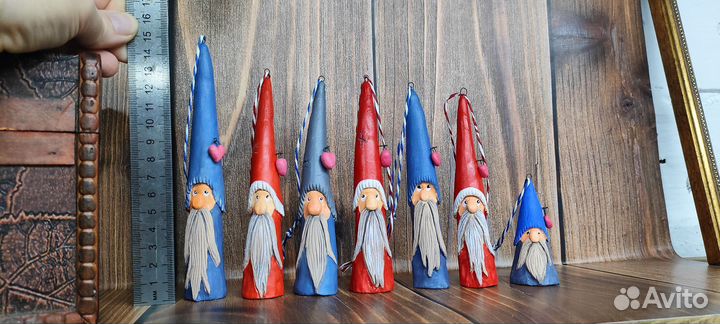 Елочная игрушка Гном, Дед Мороз. Керамика
