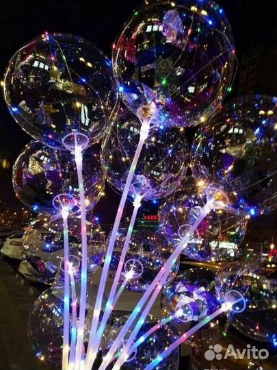 Светодиодные шары с подсветкой, баблс, бобо,букеты