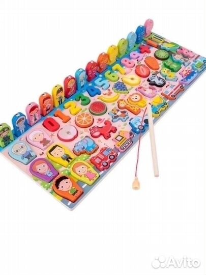 Магнитная рыбалка сортер деревянный