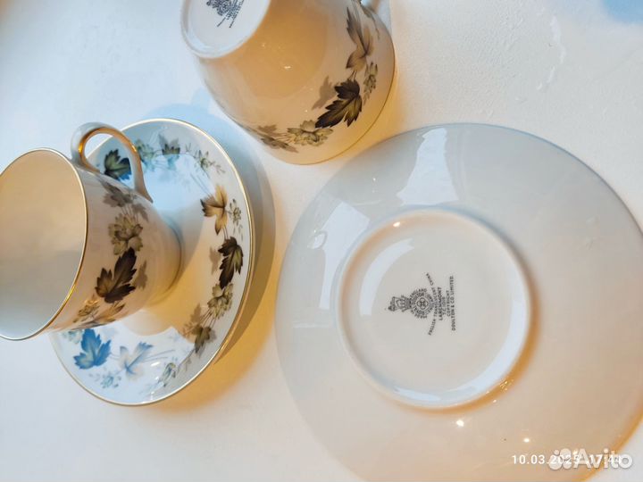 Чашка с блюдцем костяной фарфор