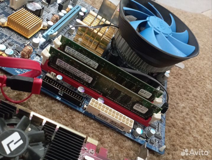 Комплект s775 2 ядра 4 гига + видео и SSD