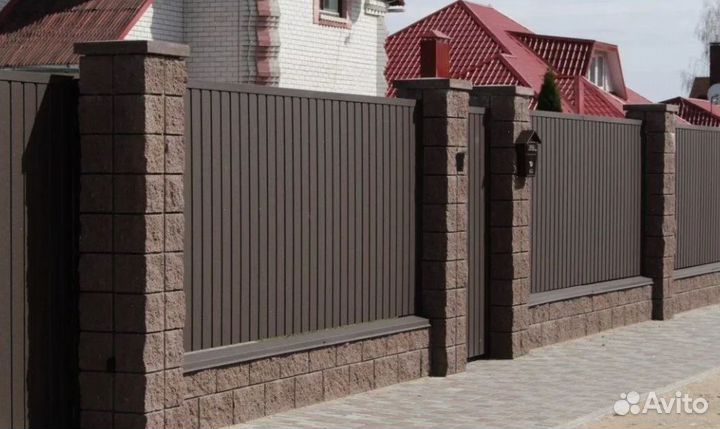 Забор из профнастила 75 метров