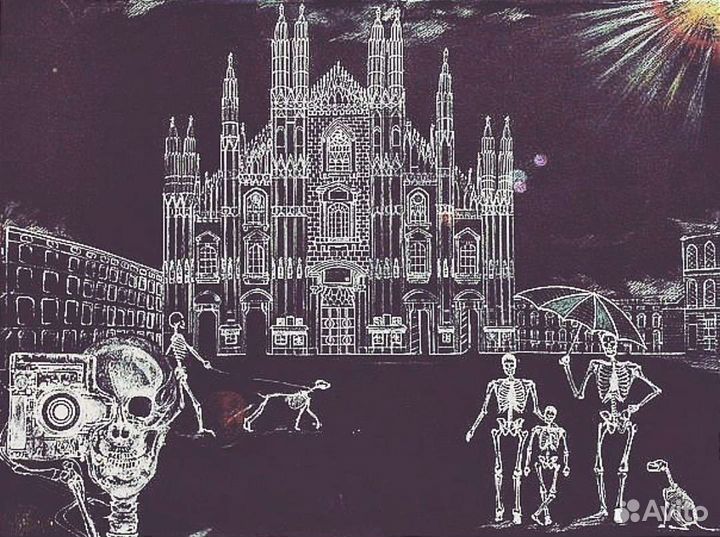 Картина хеллоуин с черепами, череп, формат а2