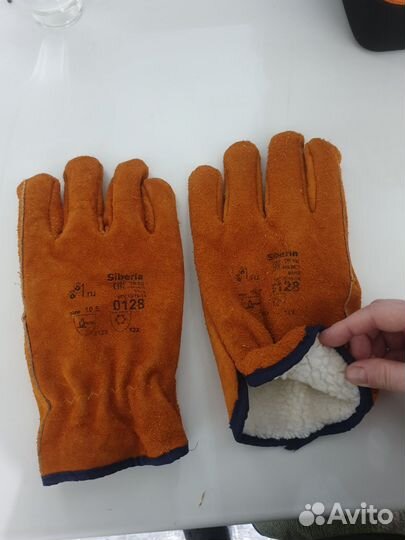 Перчатки замшевые зимние рабочие