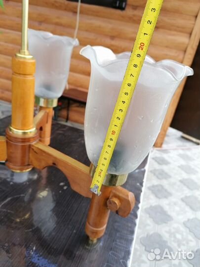 Деревянная люстра в баню