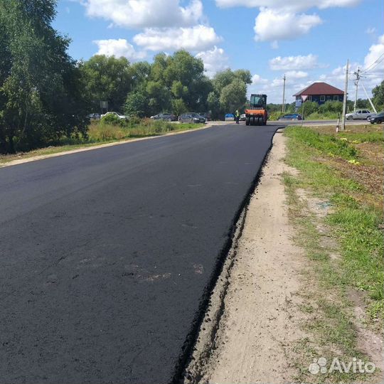 Укладка асфальтовой крошки