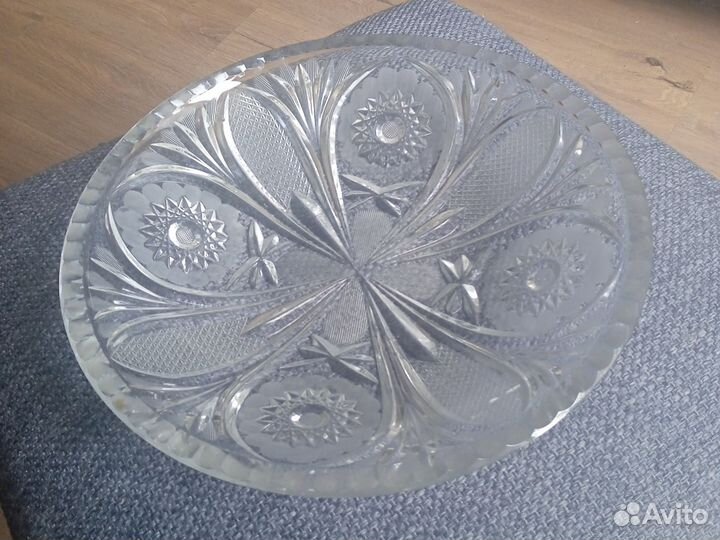 Ваза для фруктов хрустальная