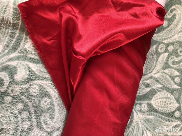 Ткань крепсатин креп-сатин красная материал продам