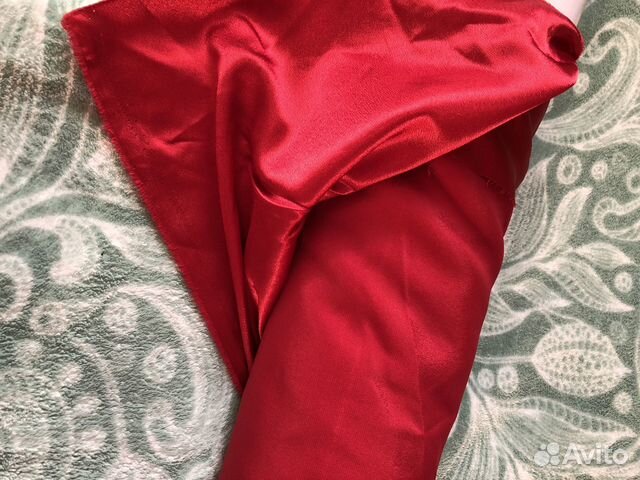 Ткань крепсатин креп-сатин красная материал продам