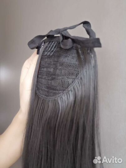 Волосы хвост на ленте