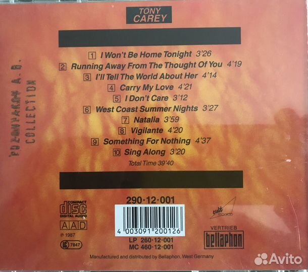 Tony Carey (ex-Rainbow,PlanetPProject)на CD