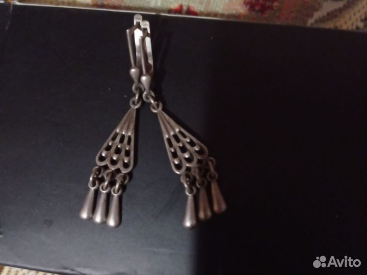 Винтажные серебряные серьги