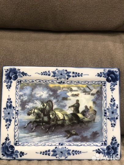 Гжель фарфор картины(плакетки)
