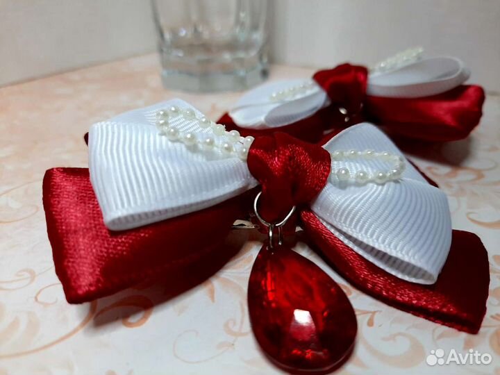 Заколки бантики. Ручная работа