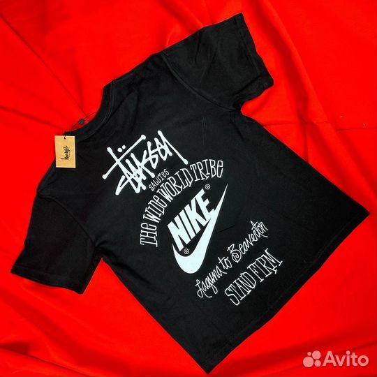 Черная футболка Stussy x Nike