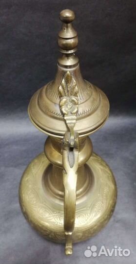 Винтажный латунный Кумган (кувшин), Индия