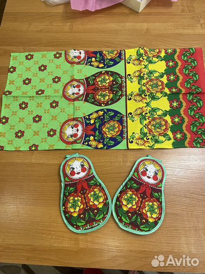 Скатерти, набор (фартук,прихватка,рукавица,полотен