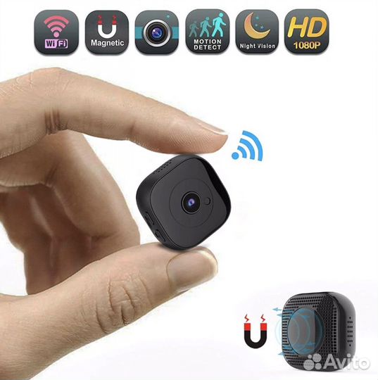 Мини Wi-Fi IP 1080P камера HD + акб + ик подсветка