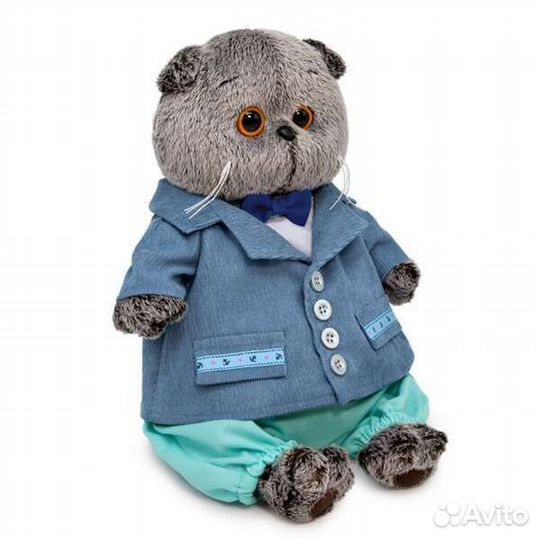 Кот Басик в голубом пиджаке 25 см