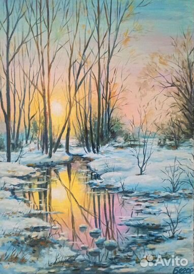 Весенний пейзаж масло