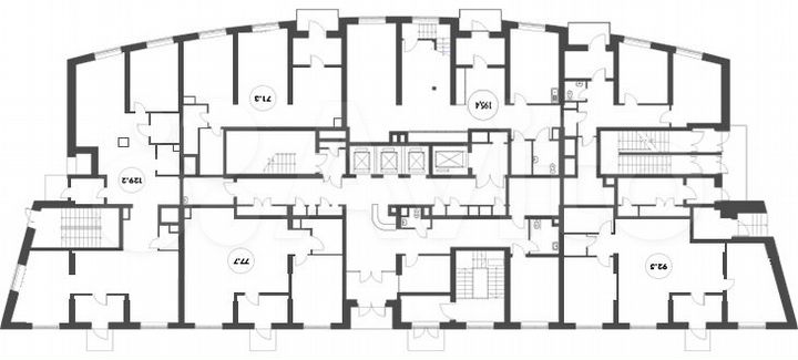 2-к. апартаменты, 77,7 м², 1/28 эт.