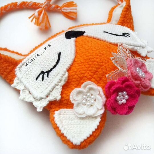 Шапка лиса осенняя для девочки