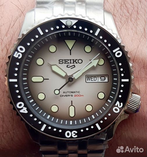 Часы Seiko 5 дайвер серые