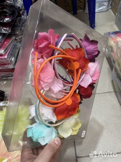 Ободки заколки повязки брошки крабы с цветами